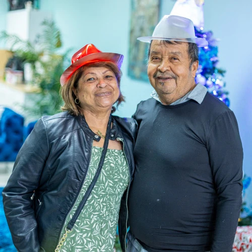 Couple hug At Los Abuelos
